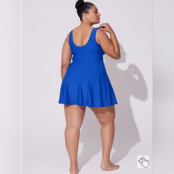 Torrid Wireless Long Length Scoop Dress With Brief Blue Size 4X - Picture 2 of 12